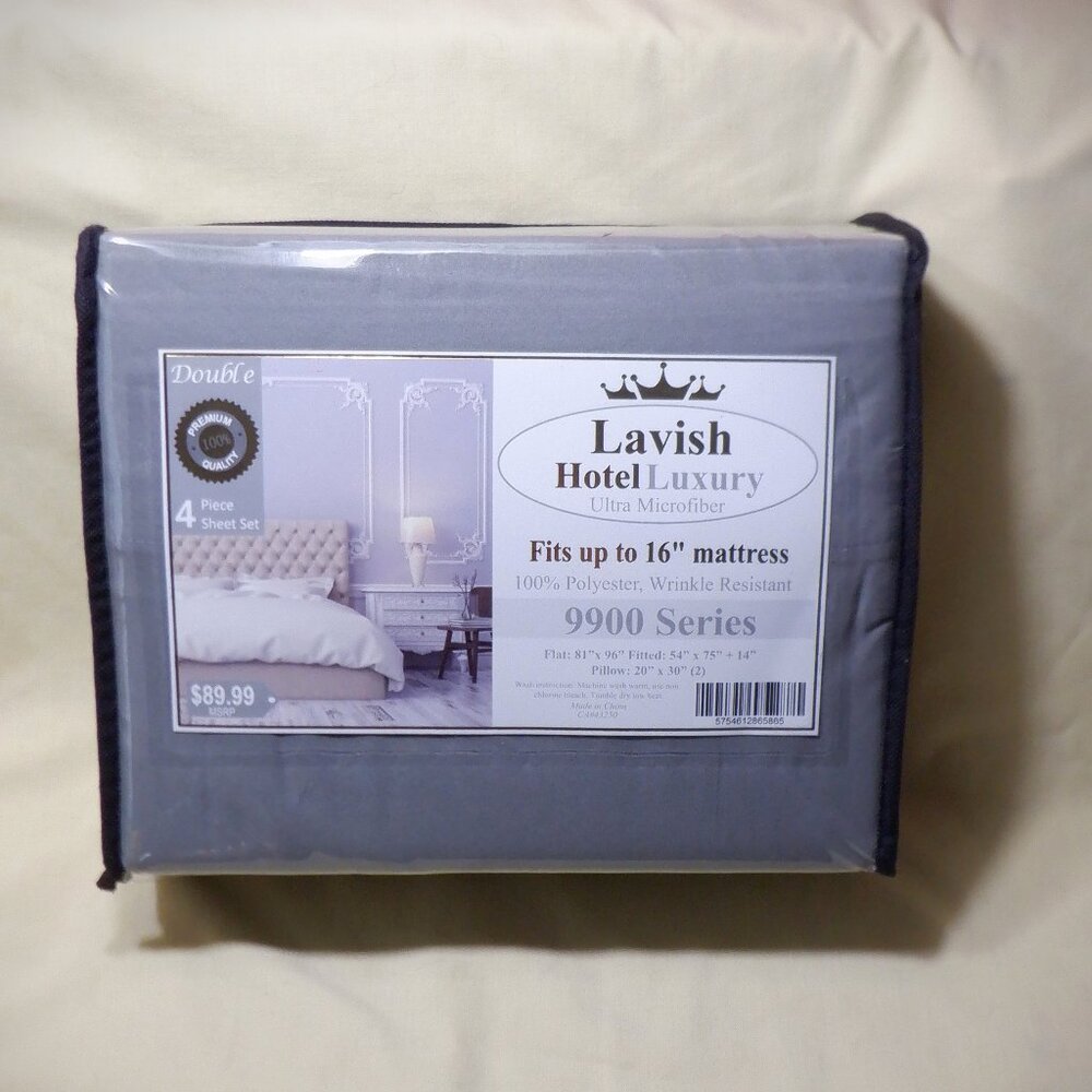 Brand New *** Lavish HOTEL LUXURY Ultra MicroFiber DOUBLE 4 Piece SHEET SET ***